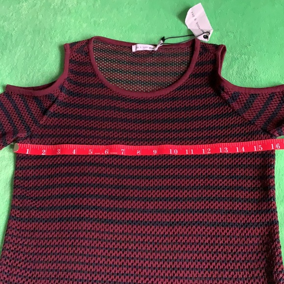 rag & bone/jean cold shoulder striped cotton long sleeve top - Picture 9 of 14